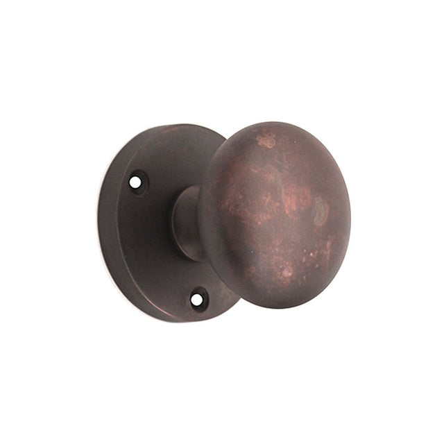 This is an image of Spira Brass - Victorian Door Knob Aged Bronze   available to order from trade door handles, quick delivery and discounted prices.