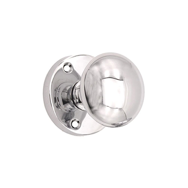 This is an image of Spira Brass - Victorian Door Knob Polished Chrome   available to order from trade door handles, quick delivery and discounted prices.