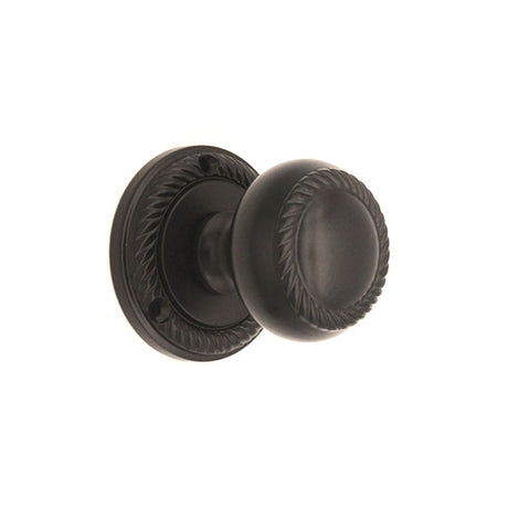 This is an image of Spira Brass - Georgian Mortice Door Knob Matt Black   available to order from trade door handles, quick delivery and discounted prices.