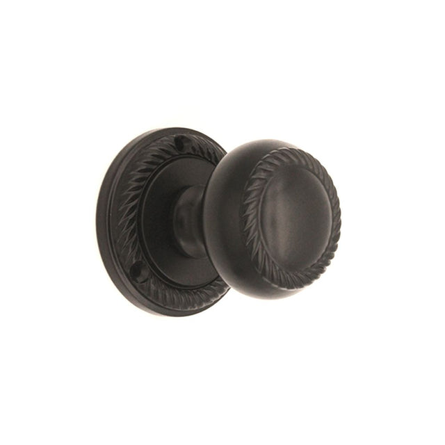 This is an image of Spira Brass - Georgian Mortice Door Knob Matt Black   available to order from trade door handles, quick delivery and discounted prices.