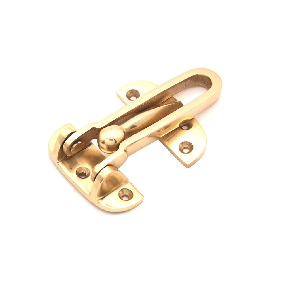 This is an image of Spira Brass - Brass Door Guard 105mm Polished Brass   available to order from trade door handles, quick delivery and discounted prices.