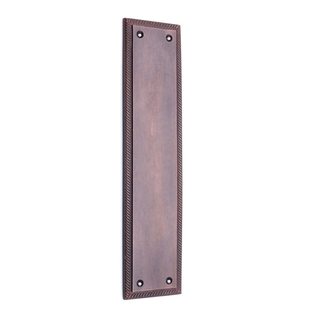 This is an image of Spira Brass - Georgian Finger Plate 285mm Aged Bronze   available to order from trade door handles, quick delivery and discounted prices.