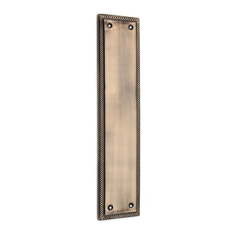 This is an image of Spira Brass - Georgian Finger Plate 285mm Antique Brass   available to order from trade door handles, quick delivery and discounted prices.