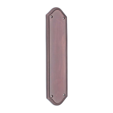 This is an image of Spira Brass - Georgian Half Round Finger Plate 295mm Aged Bronze   available to order from trade door handles, quick delivery and discounted prices.