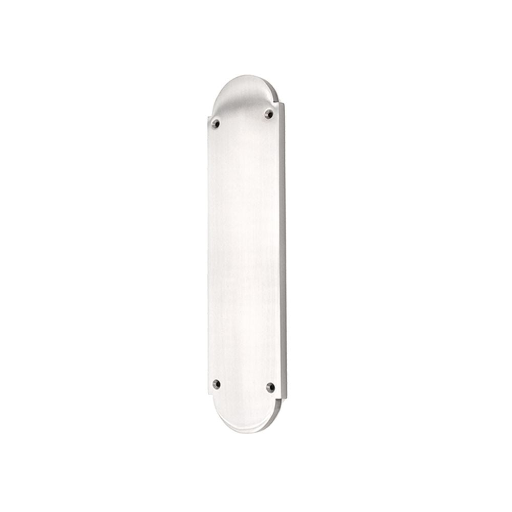 This is an image of Spira Brass - Victorian Half Round Finger Plate 300mm Polished Chrome   available to order from trade door handles, quick delivery and discounted prices.