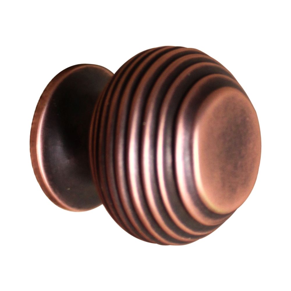 This is an image of Spira Brass - Beehive Small 30mm Cupboard Knob Aged Bronze   available to order from trade door handles, quick delivery and discounted prices.