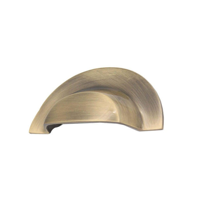 This is an image of Spira Brass - Slim Cup Handle Large Antique   available to order from trade door handles, quick delivery and discounted prices.