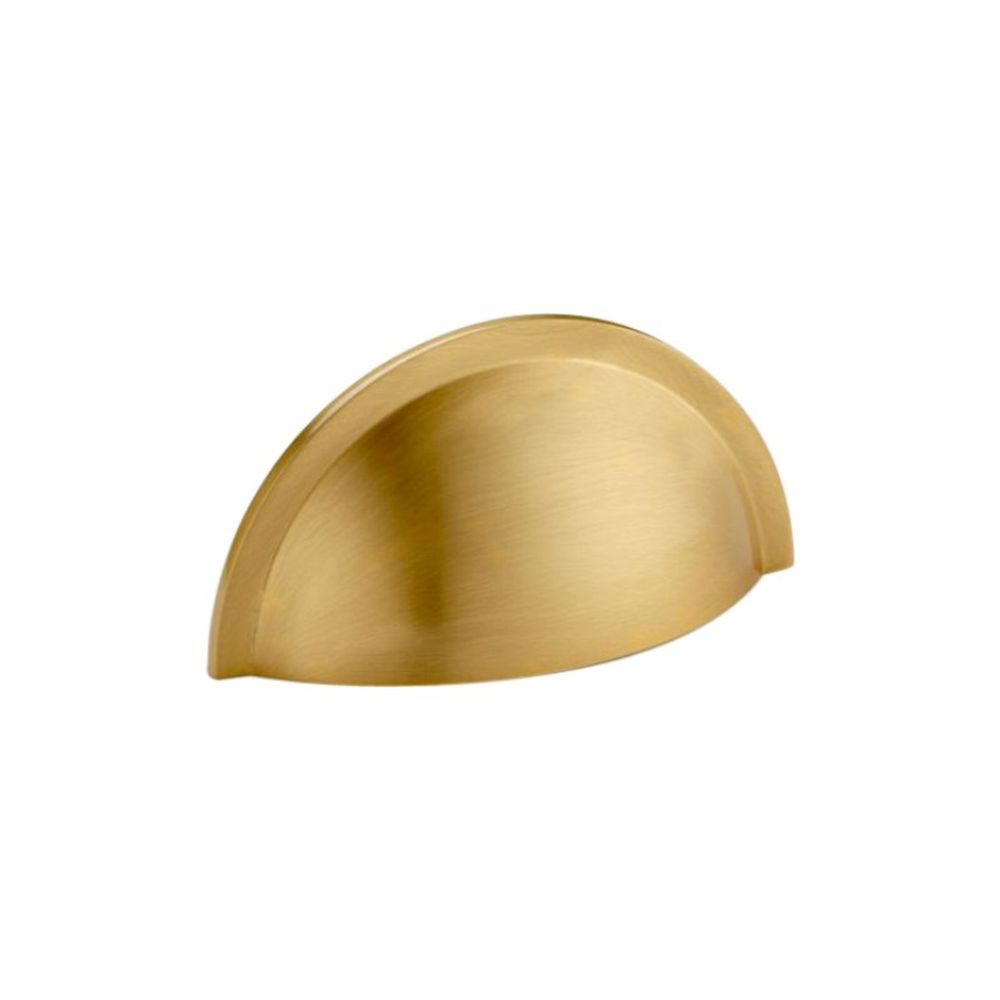 This is an image of Spira Brass - Slim Cup Handle Small Satin Brass   available to order from trade door handles, quick delivery and discounted prices.