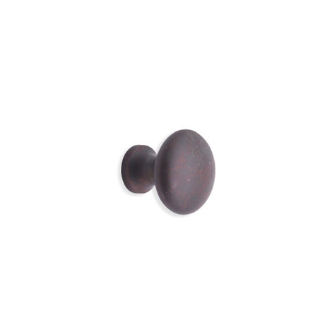 This is an image of Spira Brass - Mushroom 25mm Cupboard Knob Aged Bronze   available to order from trade door handles, quick delivery and discounted prices.