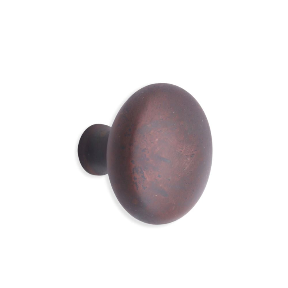 This is an image of Spira Brass - Mushroom 38mm Cupboard Knob Aged Bronze   available to order from trade door handles, quick delivery and discounted prices.