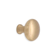 This is an image of Spira Brass - Mushroom 32mm Cupboard Knob Satin Brass   available to order from trade door handles, quick delivery and discounted prices.