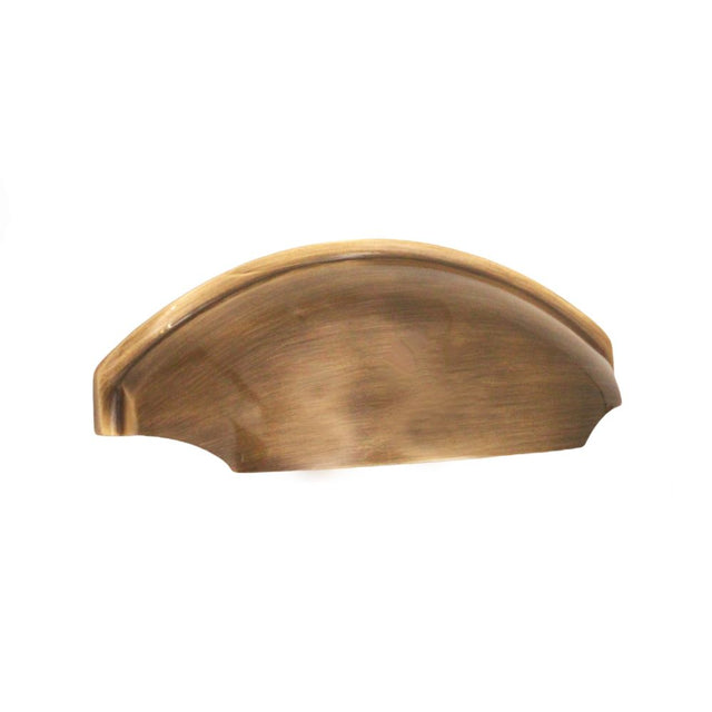 This is an image of Spira Brass - Tulip Cup Drawer Pull Antique Brass   available to order from trade door handles, quick delivery and discounted prices.