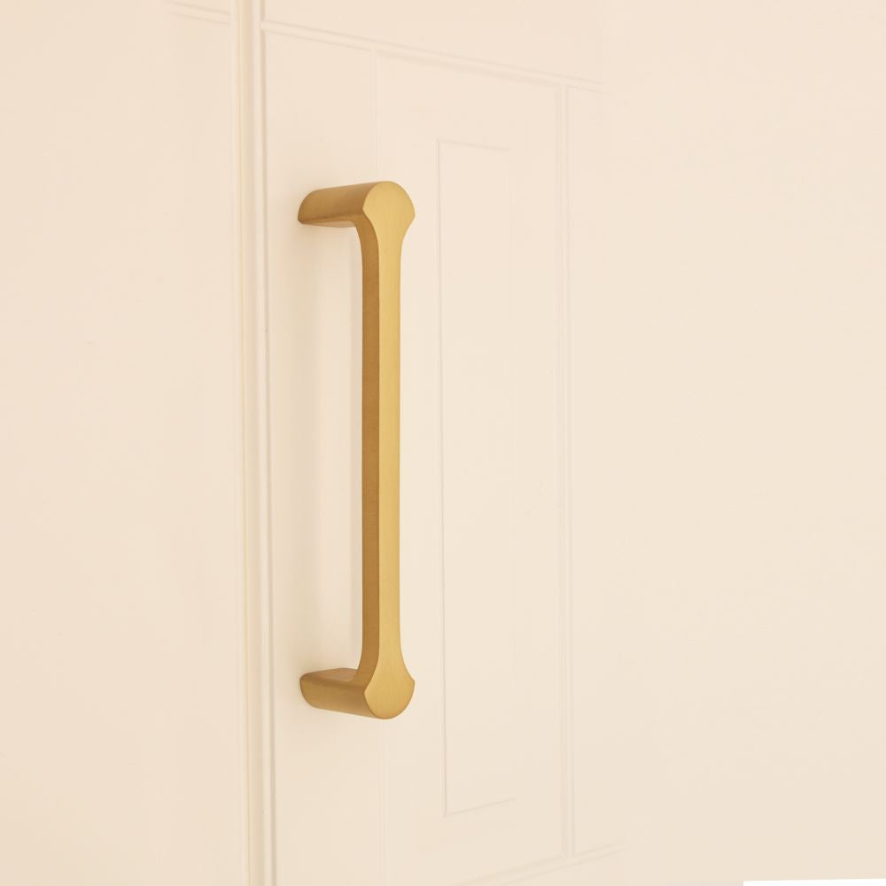 This is an image of Spira Brass - Tulip Pull Handle 165mm Satin Brass   available to order from trade door handles, quick delivery and discounted prices.