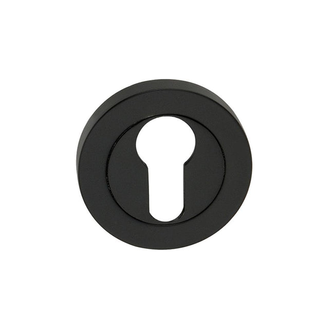 This is an image of Spira Brass - Euro Profile Escutcheon Matt Black   available to order from trade door handles, quick delivery and discounted prices.