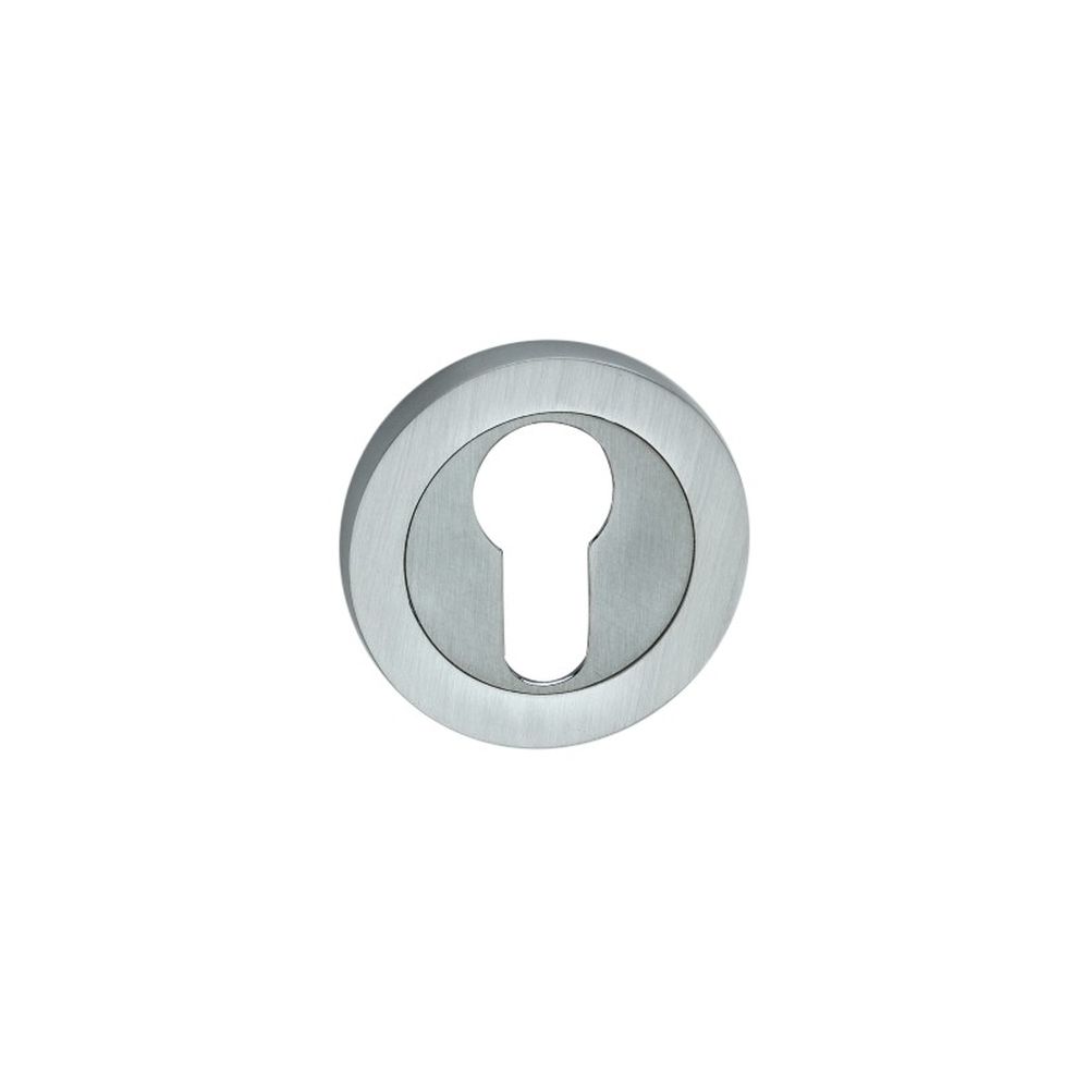 This is an image of Spira Brass - Euro Profile Escutcheon Satin Chrome   available to order from trade door handles, quick delivery and discounted prices.