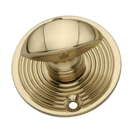 This is an image of Spira Brass - Beehive Turn & Release  Polished Brass   available to order from trade door handles, quick delivery and discounted prices.