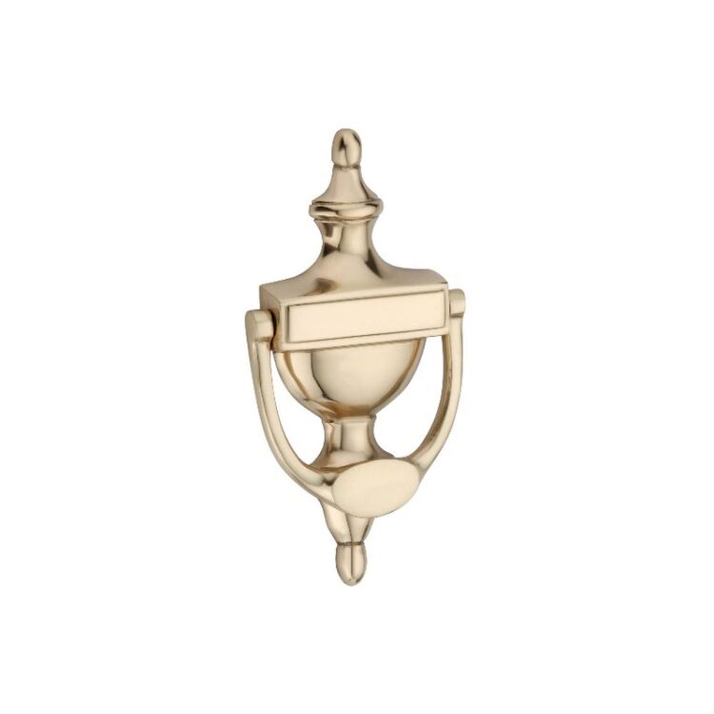 This is an image of Spira Brass - Victorian Door Knocker 150mm Polished Brass   available to order from trade door handles, quick delivery and discounted prices.