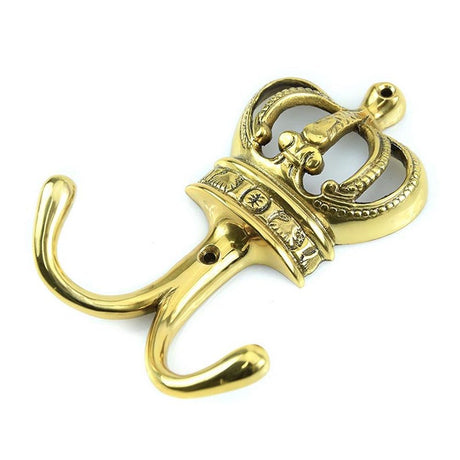 This is an image of Spira Brass - Crown Hook Polished Brass   available to order from trade door handles, quick delivery and discounted prices.