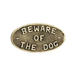 This is an image of Spira Brass - Beware Of The Dog Door Plate Polished Brass   available to order from trade door handles, quick delivery and discounted prices.