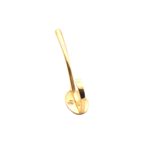 This is an image of Spira Brass - Victorian Coat Hook 87mm Polished Brass   available to order from trade door handles, quick delivery and discounted prices.