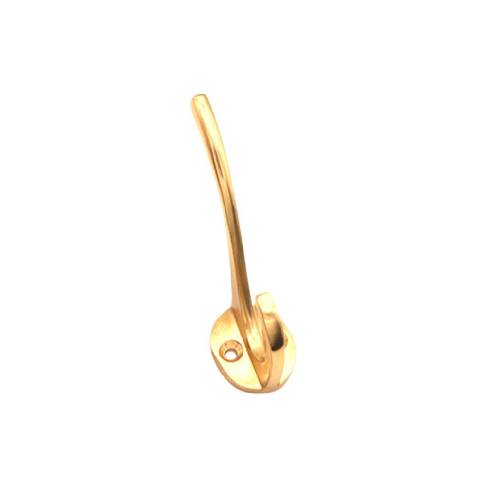 This is an image of Spira Brass - Victorian Coat Hook 115mm Polished Brass   available to order from trade door handles, quick delivery and discounted prices.