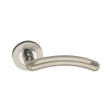 This is an image of Spira Brass - Taurus Lever Door Handle Satin Nickel   available to order from trade door handles, quick delivery and discounted prices.