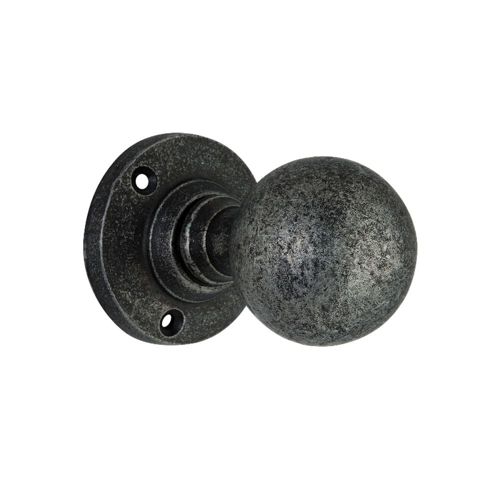 This is an image of Spira Brass - Ball Door Knobs Pewter   available to order from trade door handles, quick delivery and discounted prices.