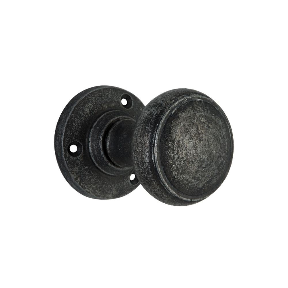 This is an image of Spira Brass - Ribbed Door Knobs Pewter   available to order from trade door handles, quick delivery and discounted prices.