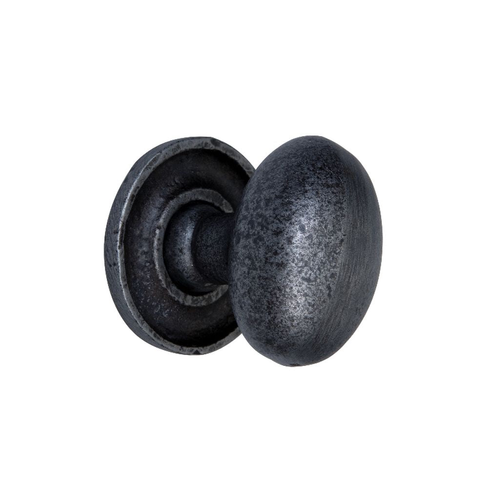 This is an image of Spira Brass - Oval with Base Cupboard Knob Pewter   available to order from trade door handles, quick delivery and discounted prices.