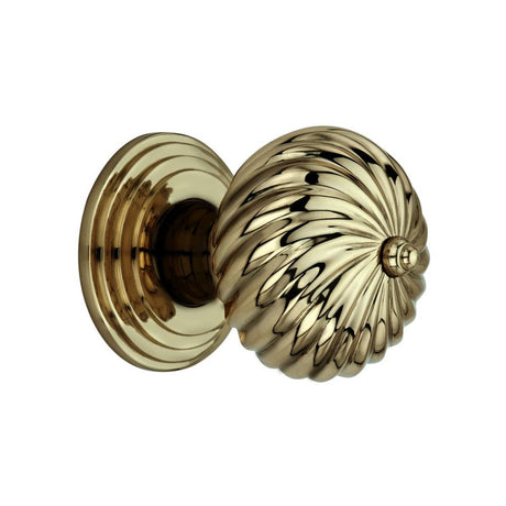 This is an image of Spira Brass - Burcot Mortice Door Knob Aged Brass   available to order from trade door handles, quick delivery and discounted prices.