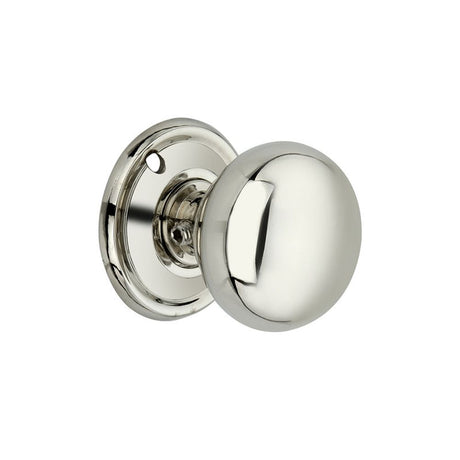 This is an image of Spira Brass - Cottage Small 40mm Rim/Mortice Door Knob Polished Nickel   available to order from trade door handles, quick delivery and discounted prices.