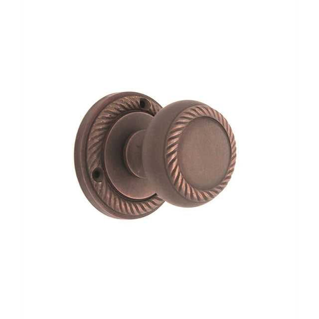 This is an image of Spira Brass - Georgian Mortice Door Knob Aged Bronze   available to order from trade door handles, quick delivery and discounted prices.