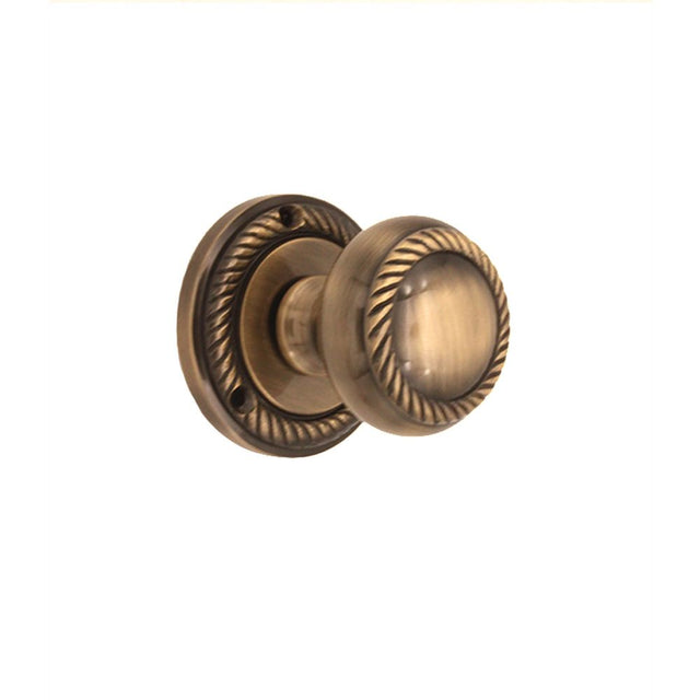 This is an image of Spira Brass - Georgian Mortice Door Knob Antique Brass   available to order from trade door handles, quick delivery and discounted prices.