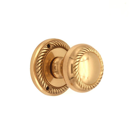 This is an image of Spira Brass - Georgian Mortice Door Knob Polished Brass   available to order from trade door handles, quick delivery and discounted prices.