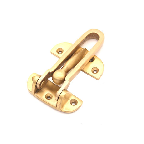 This is an image of Spira Brass - Brass Door Guard 105mm Satin Brass   available to order from trade door handles, quick delivery and discounted prices.