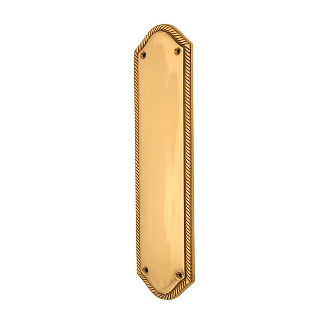 This is an image of Spira Brass - Georgian Half Round  Finger Plate 295mm Polished Brass   available to order from trade door handles, quick delivery and discounted prices.