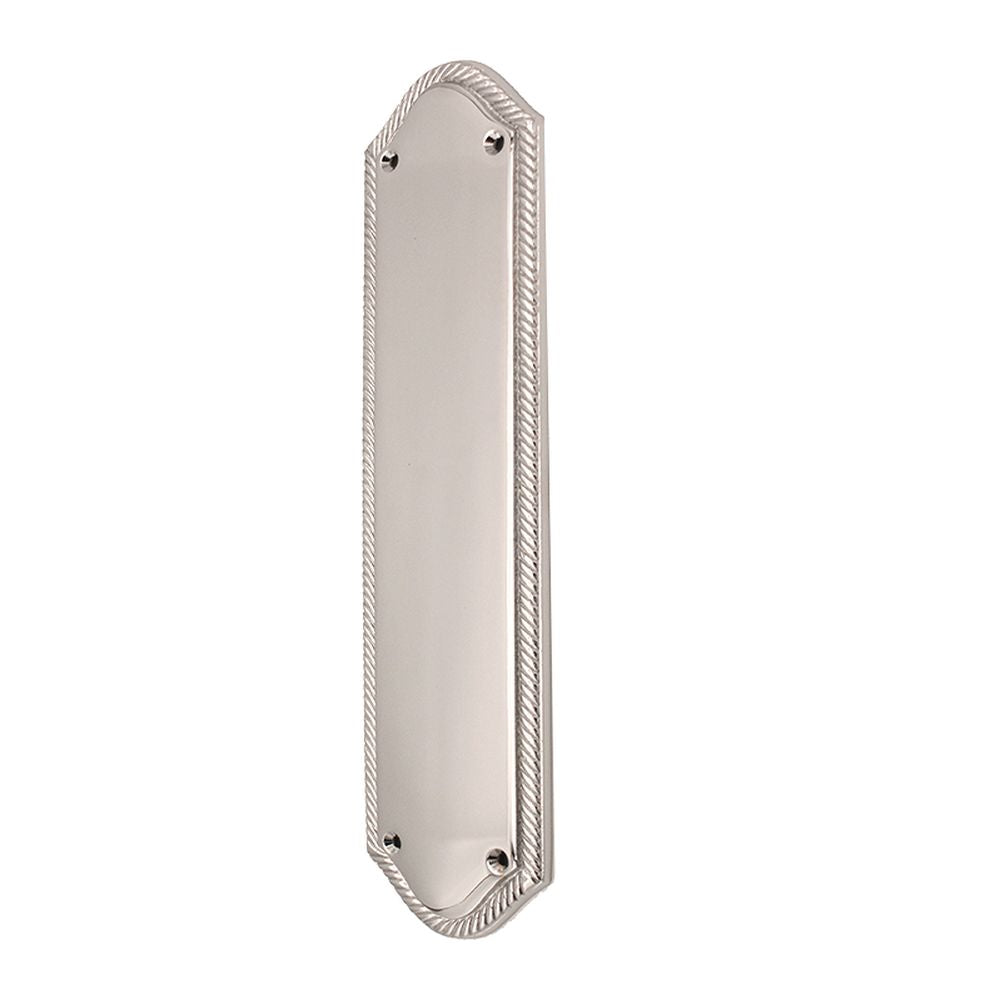 This is an image of Spira Brass - Georgian Half Round Finger Plate 295mm Polished Chrome   available to order from trade door handles, quick delivery and discounted prices.