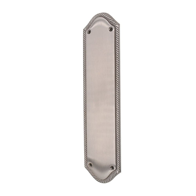 This is an image of Spira Brass - Georgian Half Round  Finger Plate 295mm Satin Chrome   available to order from trade door handles, quick delivery and discounted prices.