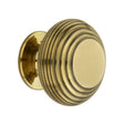 This is an image of Spira Brass - Beehive Large 40mm Cupboard Knob Aged Brass   available to order from trade door handles, quick delivery and discounted prices.