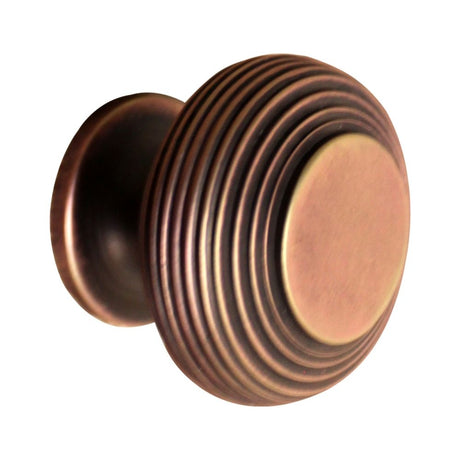 This is an image of Spira Brass - Beehive Large 40mm Cupboard Knob Aged Bronze   available to order from trade door handles, quick delivery and discounted prices.