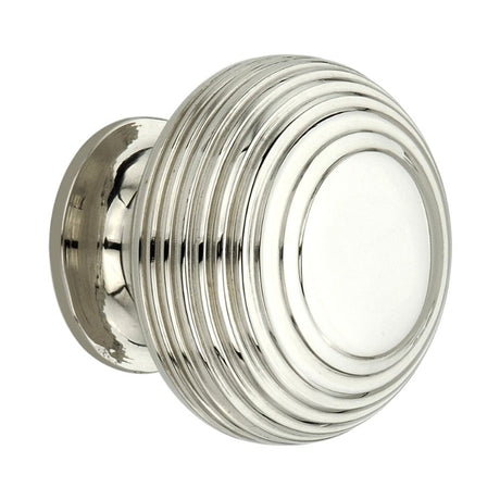 This is an image of Spira Brass - Beehive Small 30mm Cupboard Knob Polished Nickel   available to order from trade door handles, quick delivery and discounted prices.