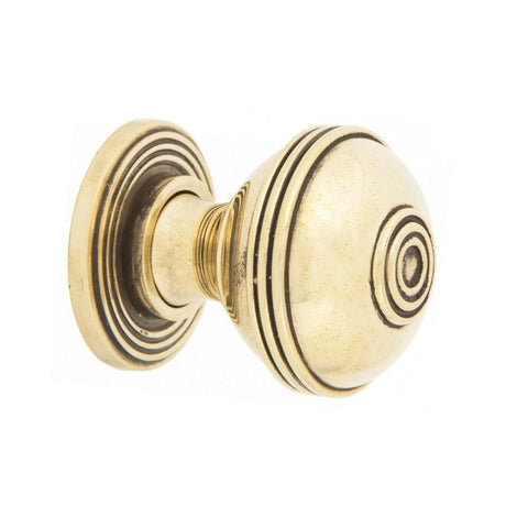 This is an image of Spira Brass - Preston Large 38mm Cupboard Knob Aged Brass   available to order from trade door handles, quick delivery and discounted prices.