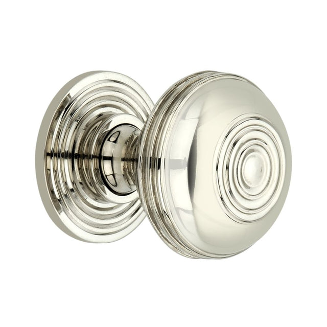 This is an image of Spira Brass - Preston Small 32mm Cupboard Knob Polished Nickel   available to order from trade door handles, quick delivery and discounted prices.