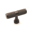 This is an image of Spira Brass - Knurled T bar Cupboard Pull Gun metal grey   available to order from trade door handles, quick delivery and discounted prices.