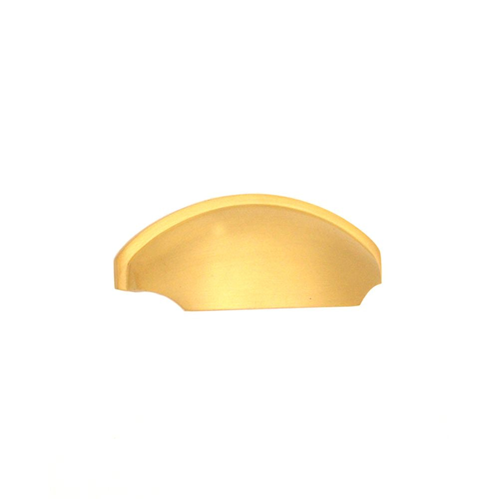 This is an image of Spira Brass - Tulip Cup Drawer Pull Satin Brass   available to order from trade door handles, quick delivery and discounted prices.