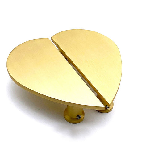 This is an image of Spira Brass - Heart Brass Cabinet Door Handles Satin Brass   available to order from trade door handles, quick delivery and discounted prices.