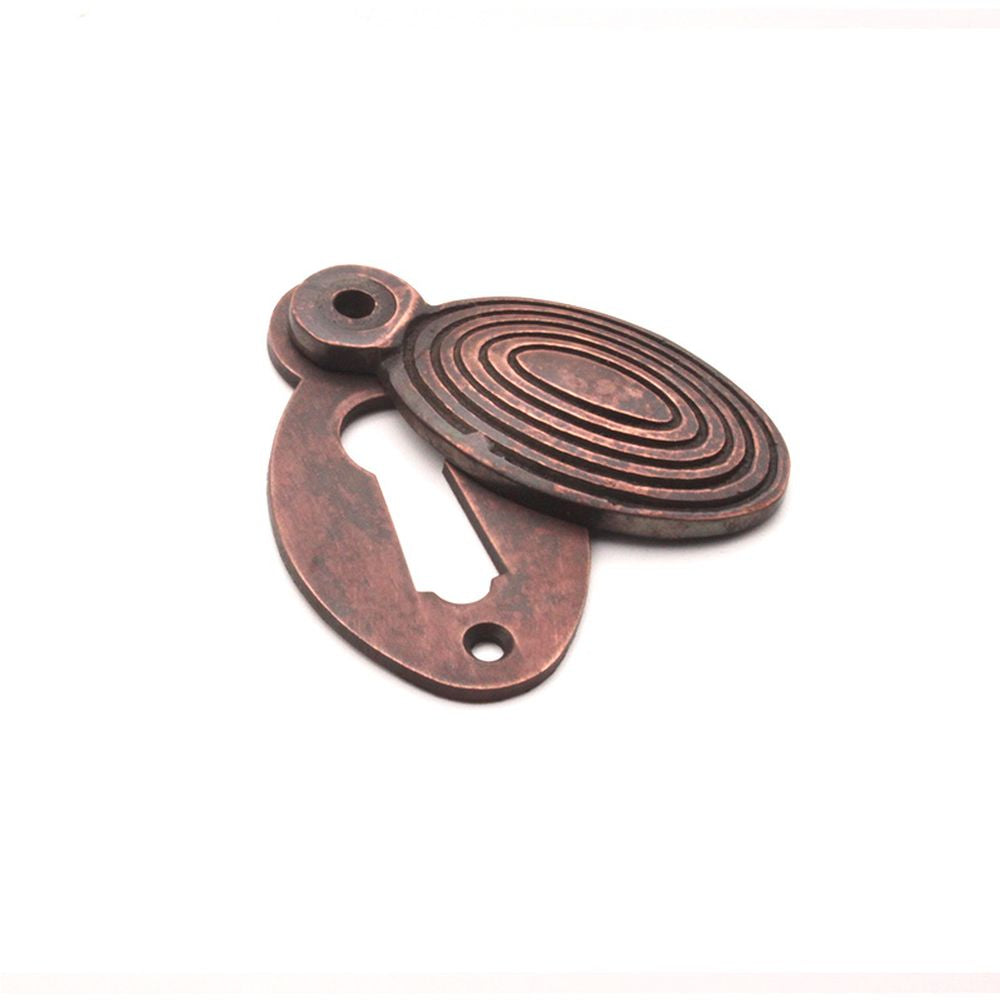 This is an image of Spira Brass - Oval Beehive Escutcheon Aged Bronze   available to order from trade door handles, quick delivery and discounted prices.