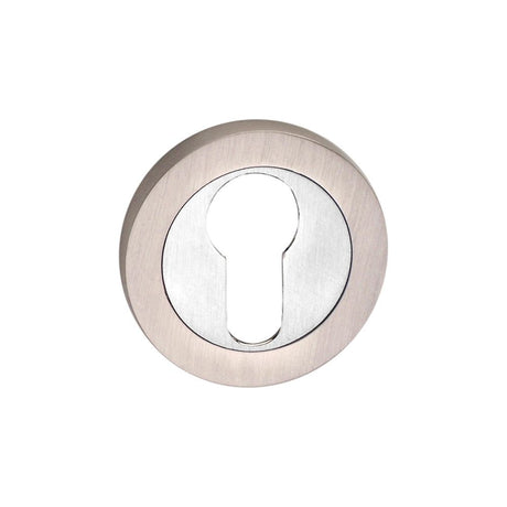 This is an image of Spira Brass - Euro Profile Escutcheon Dual Tone   available to order from trade door handles, quick delivery and discounted prices.