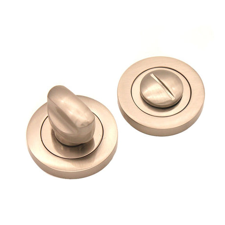 This is an image of Spira Brass - Standard Turn & Release Satin Nickel   available to order from trade door handles, quick delivery and discounted prices.