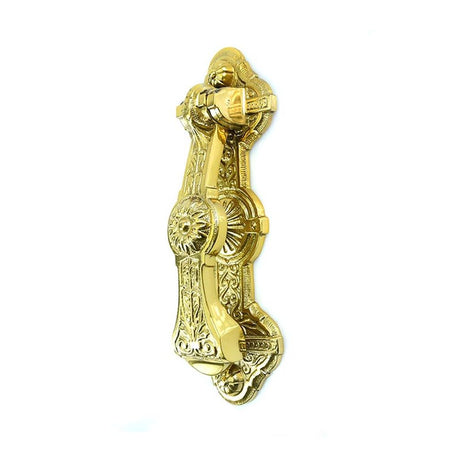 This is an image of Spira Brass - Naptune Door Knocker Polished Brass   available to order from trade door handles, quick delivery and discounted prices.